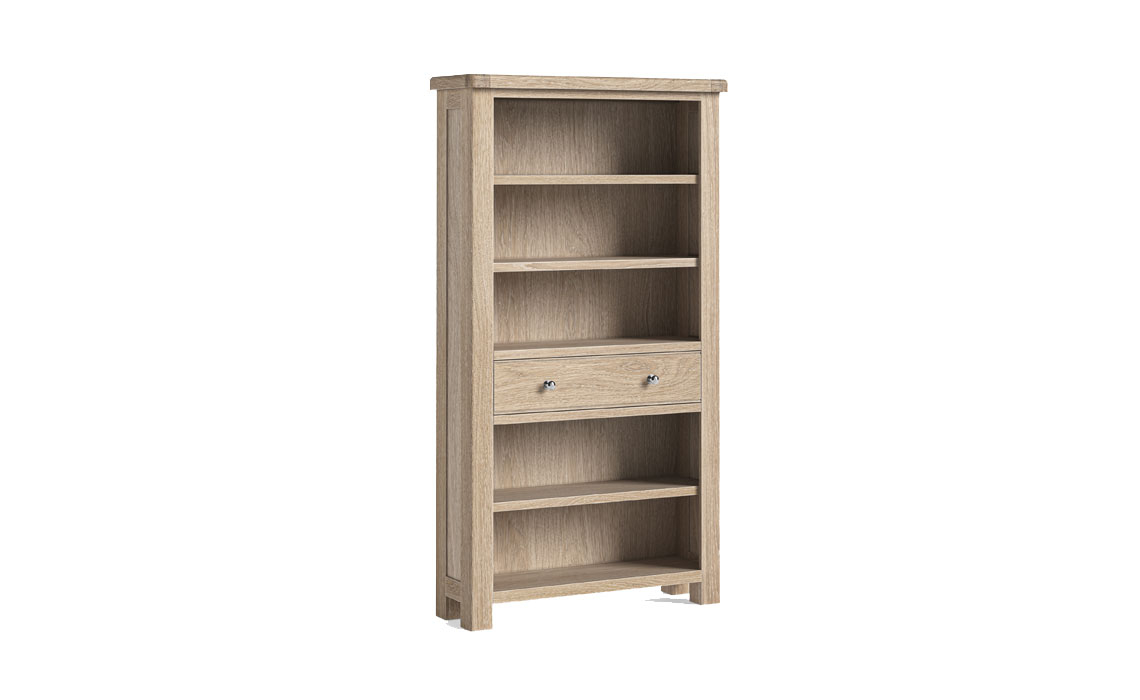 Kensington Whitewash Oak Large Bookcase