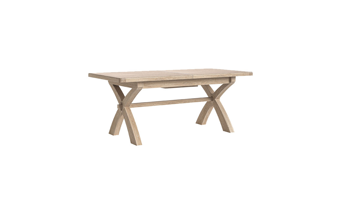 Kensington Whitewash Oak Cross Leg Extending 200-245cm Dining Table