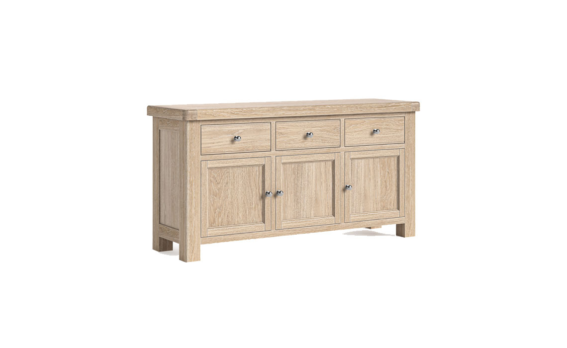 Kensington Whitewash Oak Large Sideboard