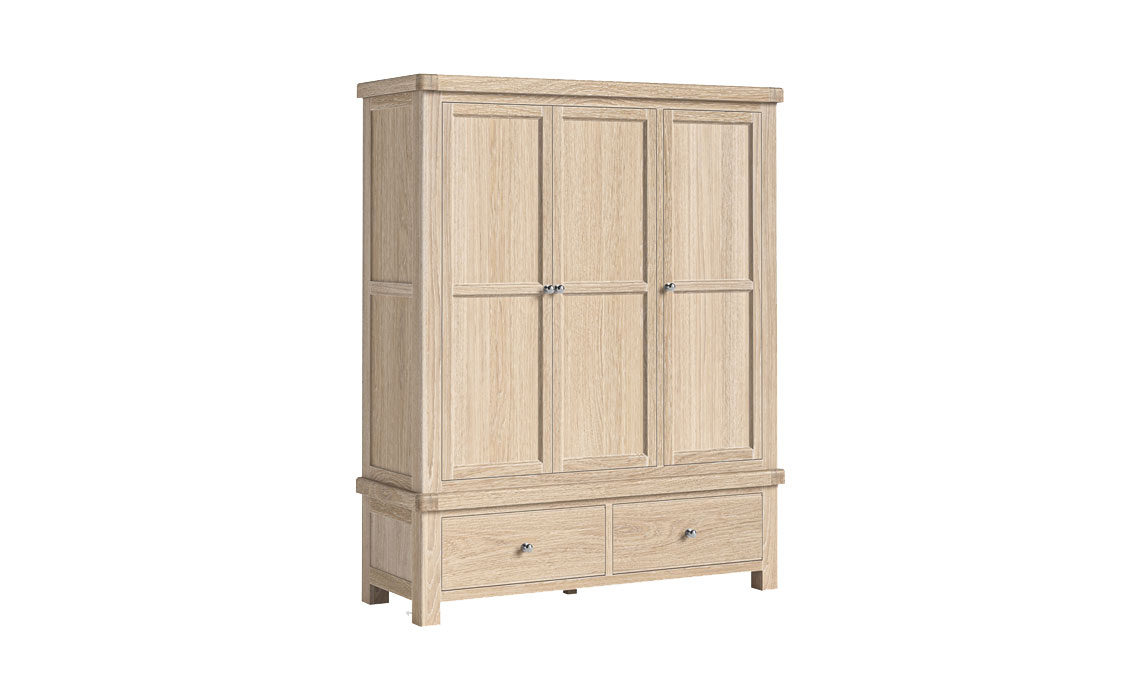 Kensington Whitewash Oak Triple Wardrobe