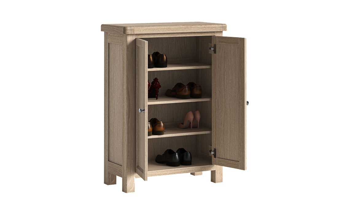 Kensington Whitewash Oak Shoe Cabinet