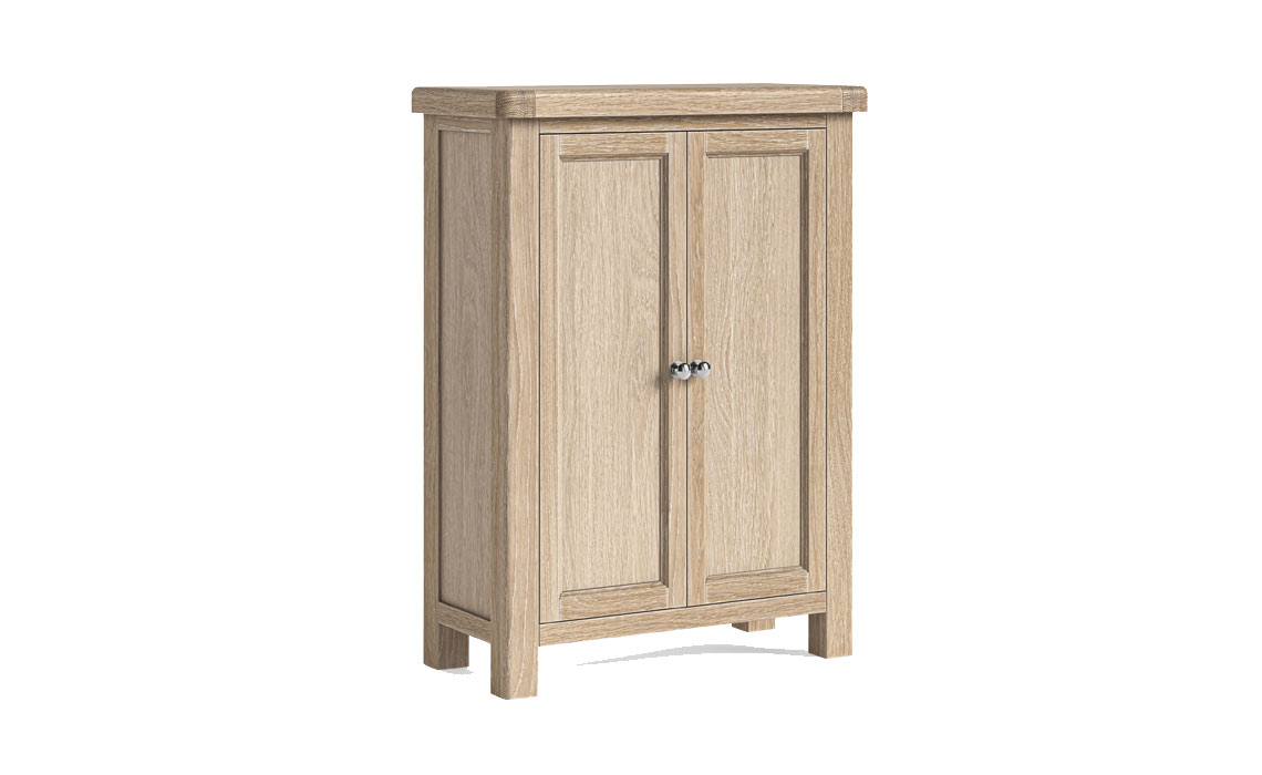 Kensington Whitewash Oak Shoe Cabinet