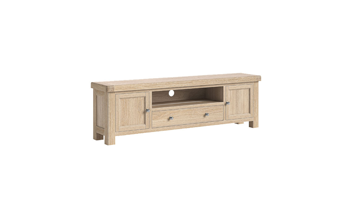 Kensington Whitewash Oak Large TV Unit 218cm