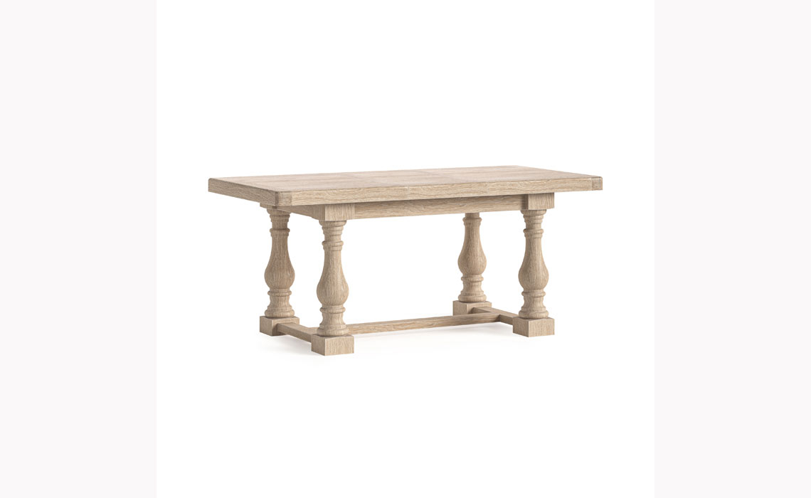 Kensington Whitewash Oak 140-185cm Trestle Dining Table