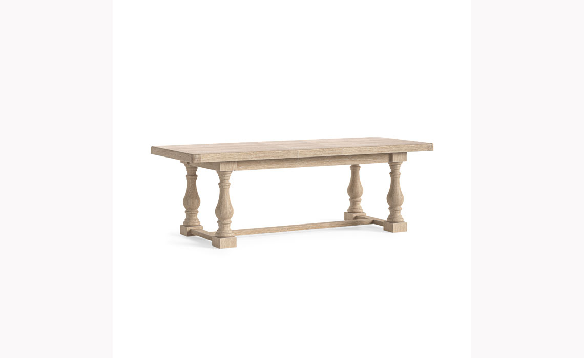 Kensington Whitewash Oak 200-245cm Trestle Dining Table