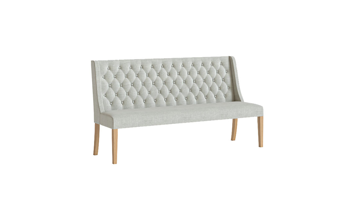 Kensington Whitewash Oak Button back Upholstered Dining Sofa