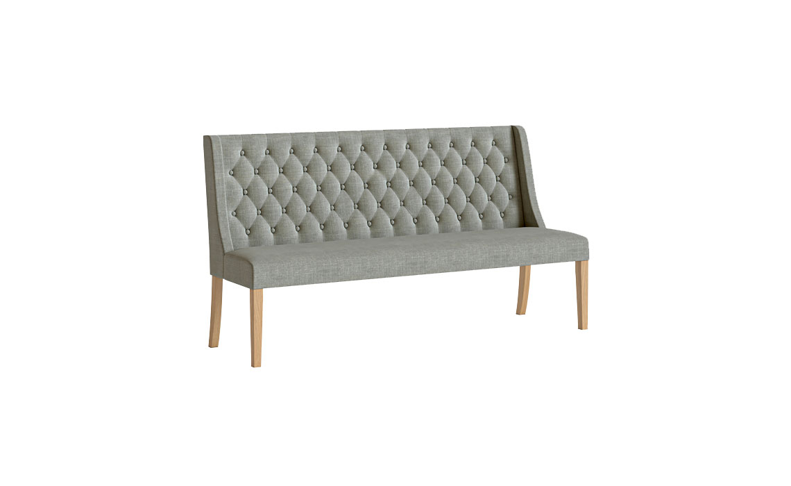 Kensington Whitewash Oak Button back Upholstered Dining Sofa