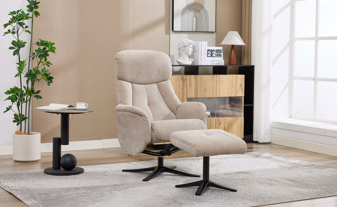 The Lucia Swivel Recliner and Footstool