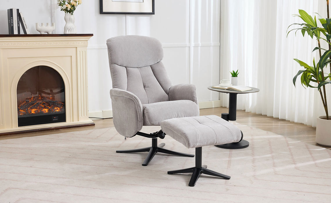 The Lucia Swivel Recliner and Footstool