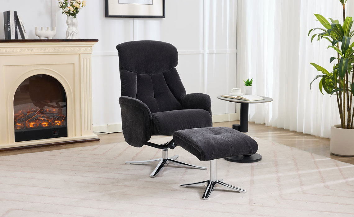 The Lucia Swivel Recliner and Footstool