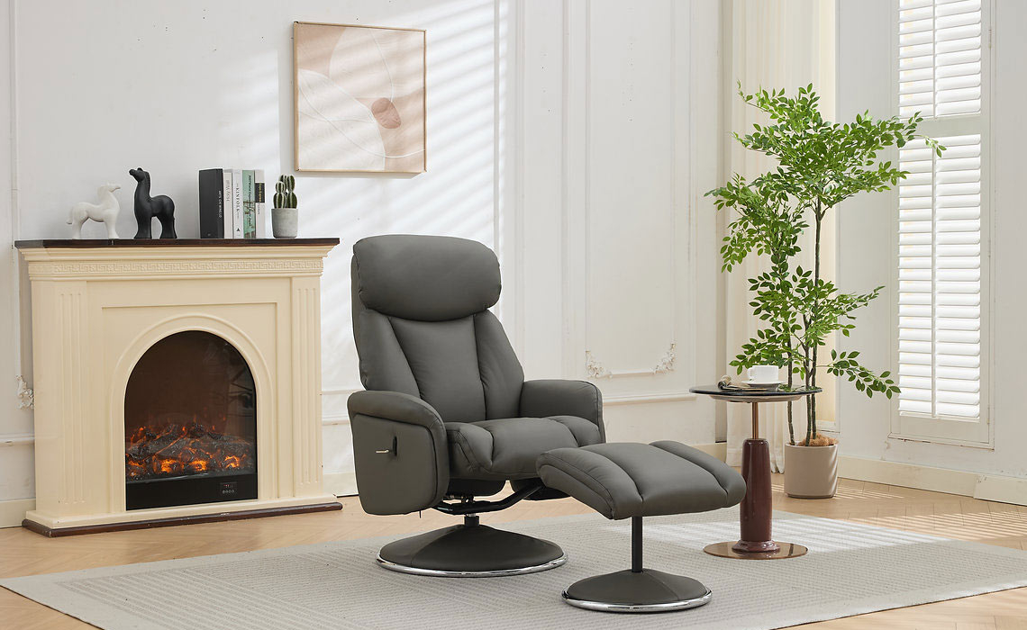 Sahara Swivel Recline Chair And Footstool