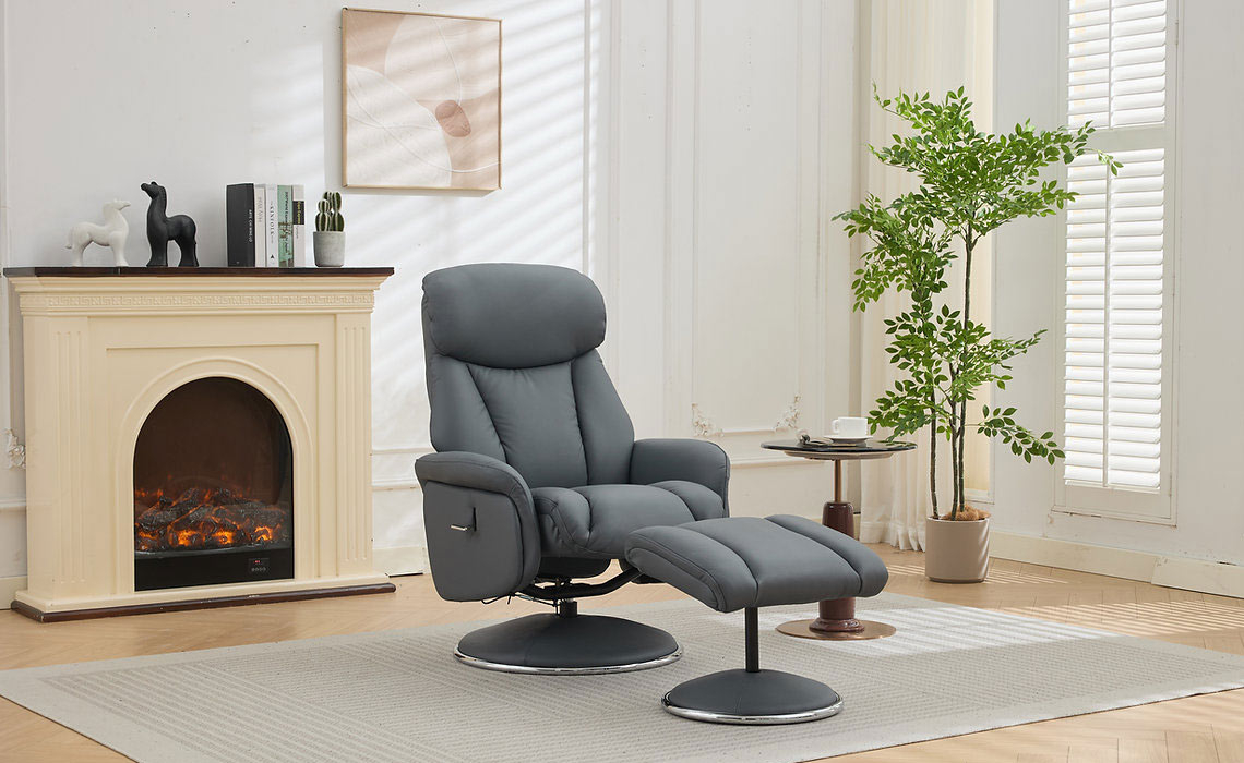 Sahara Swivel Recline Chair And Footstool