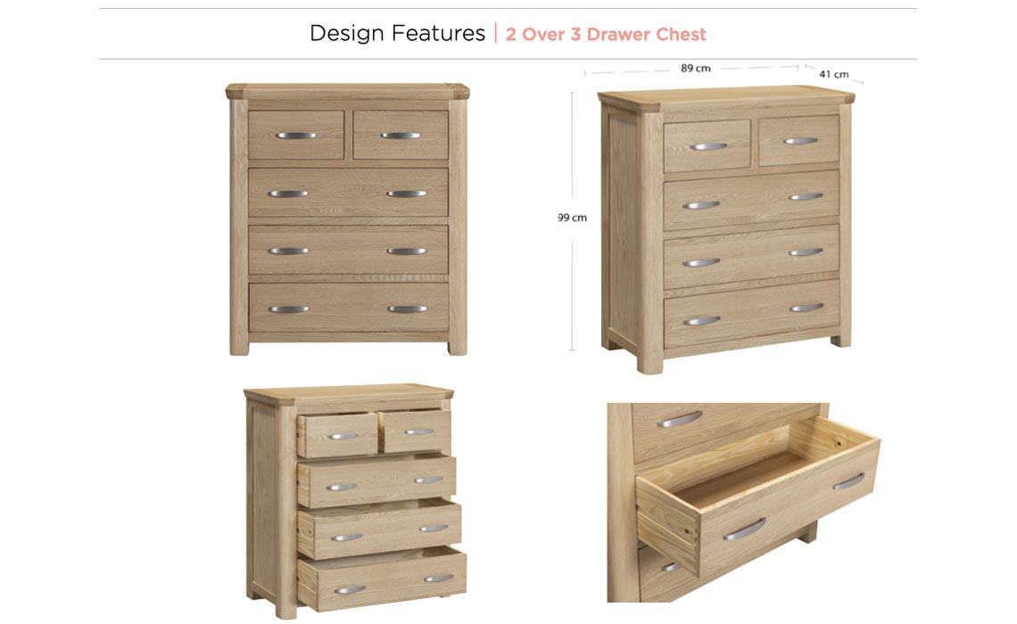 Delamere Oak 2 Over 3 Chest