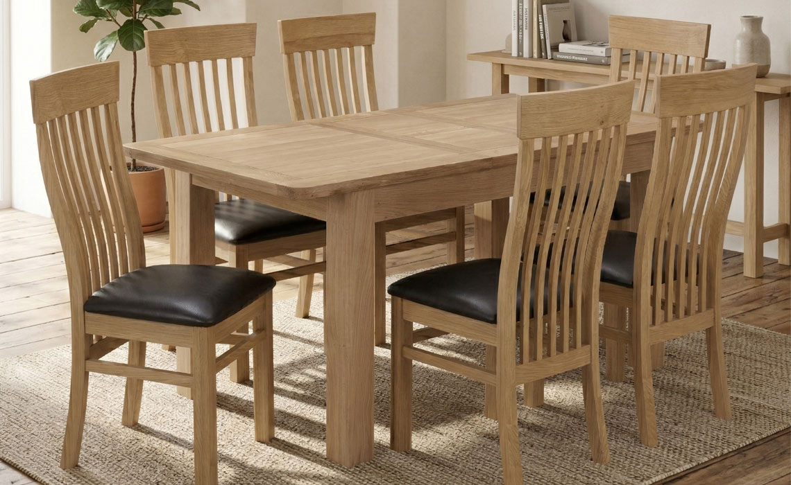 Delamere 120-160cm Butterfly Extending Dining Set (Table + 6 Chairs)