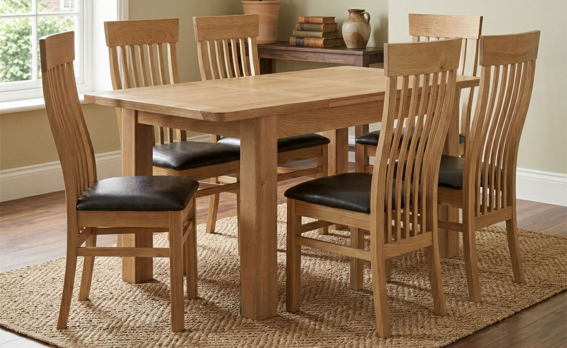 Delamere 160-200cm Butterfly Extending Dining Set (Table + 6 Chairs)