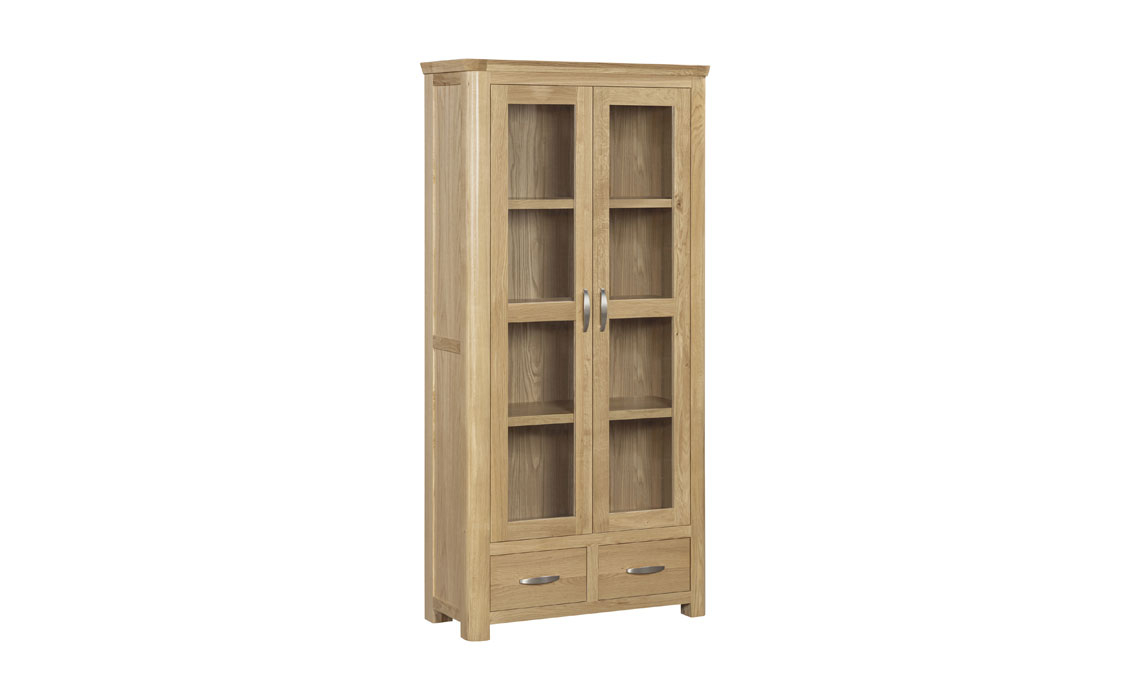 Delamere Oak 2 Door High Display Cabinet
