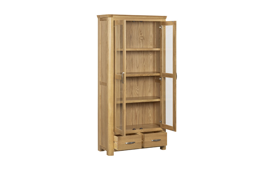 Delamere Oak 2 Door High Display Cabinet