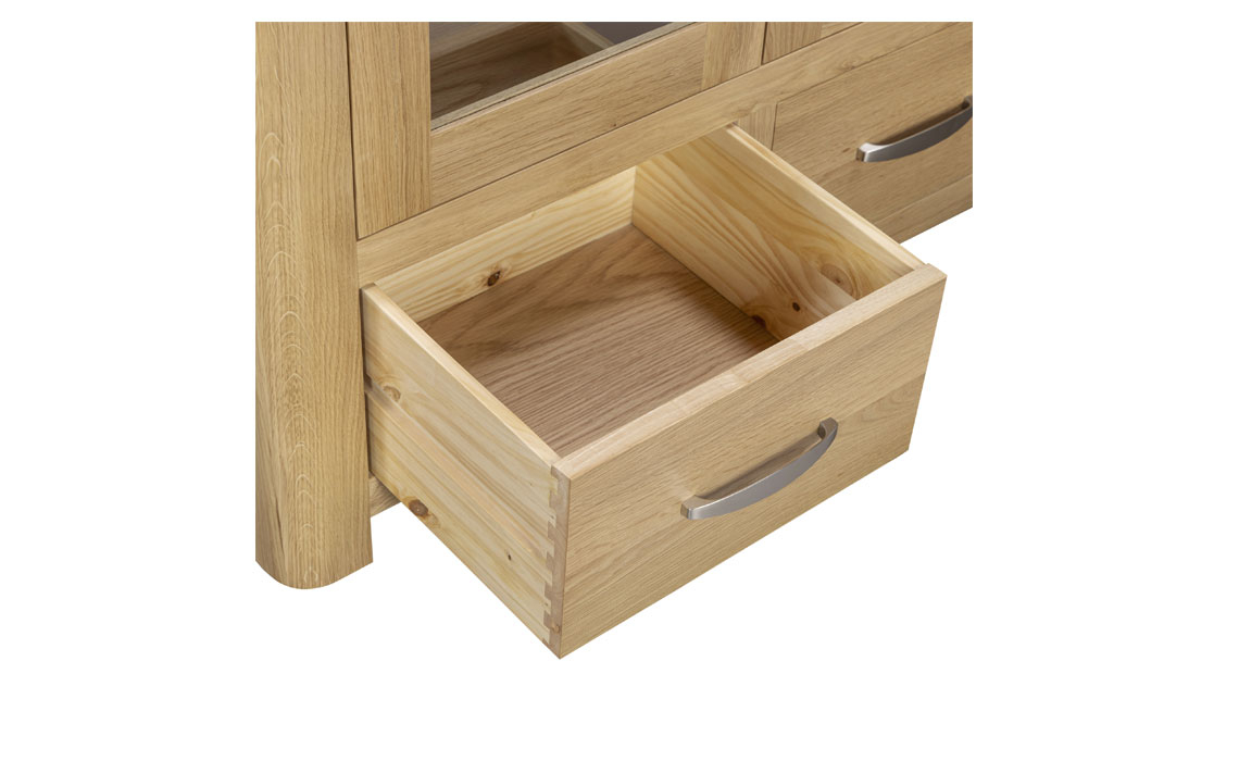Delamere Oak 2 Door High Display Cabinet