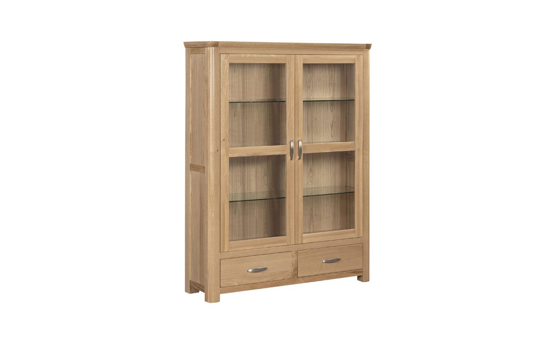 Delamere Oak 2 Door Low Display Cabinet