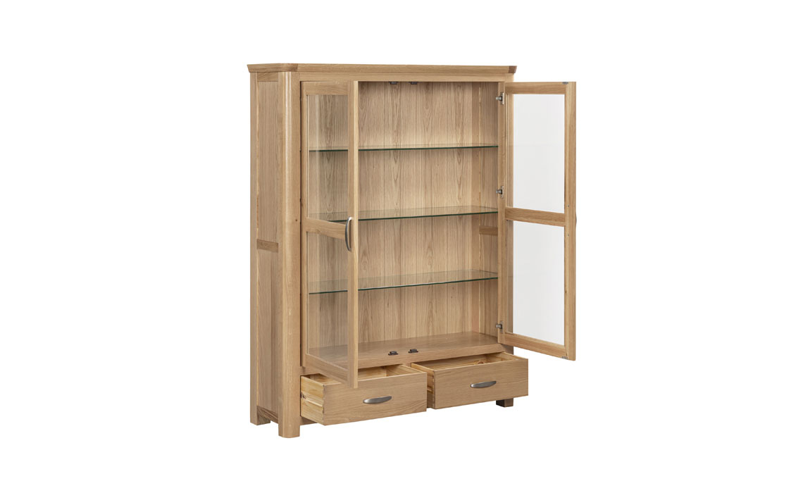 Delamere Oak 2 Door Low Display Cabinet