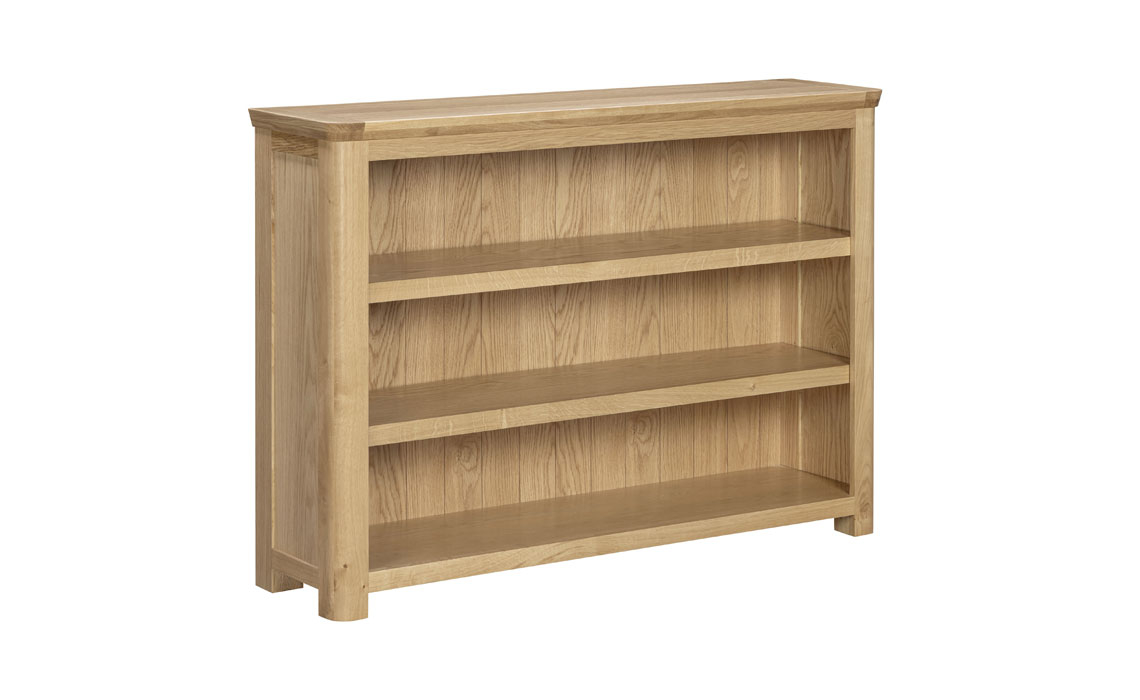 Delamere Oak Low Wide Bookcase