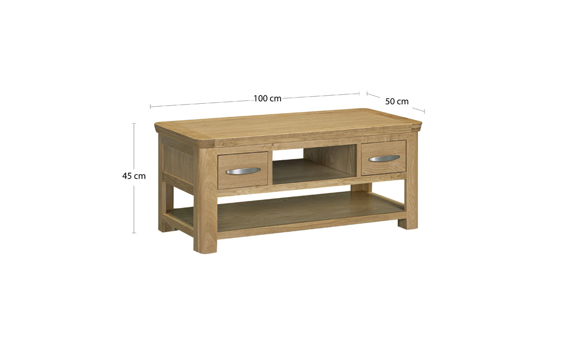 Delamere Oak Coffee Table with 2 Drawers