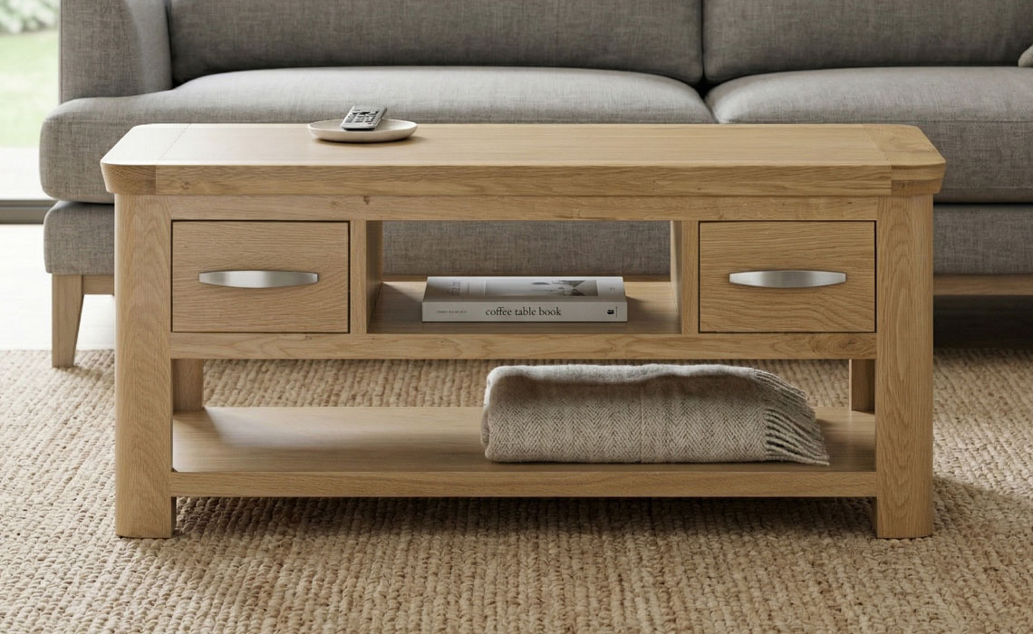 Delamere Oak Coffee Table with 2 Drawers