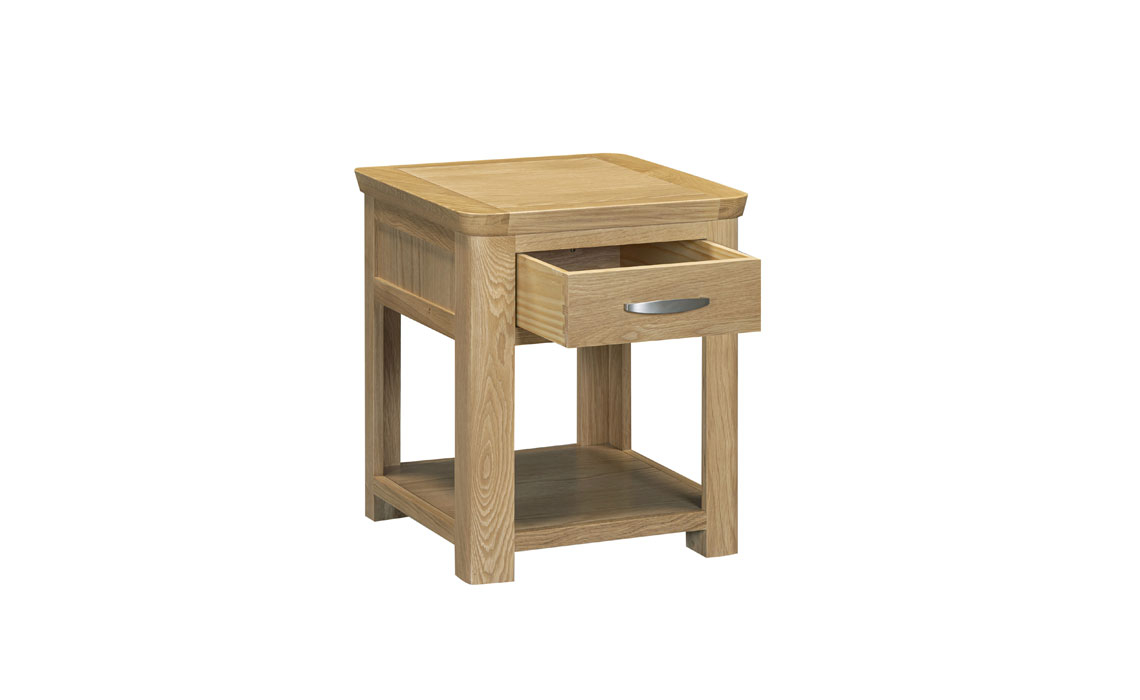 Delamere Oak End Side Table with Drawer
