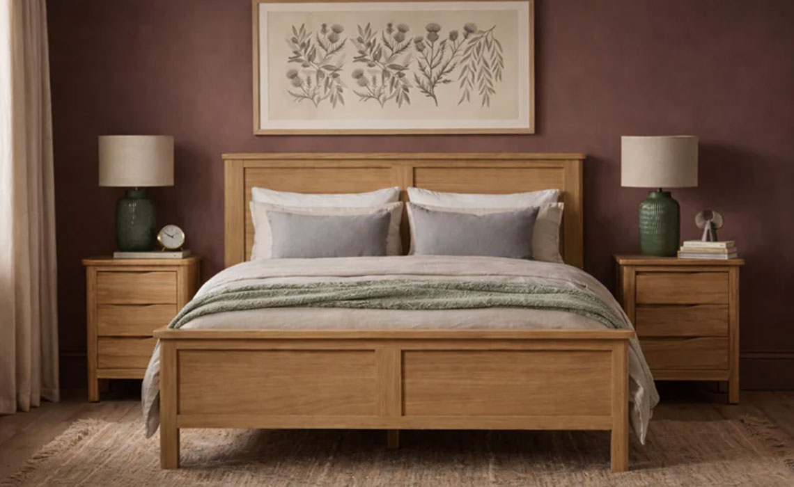 Healey Oak 4ft6 Double Bed Frame Bed
