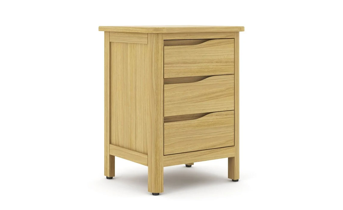 Healey Oak 3 Drawer Bedside