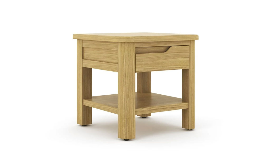  Healey Oak Lamp Table with Drawer