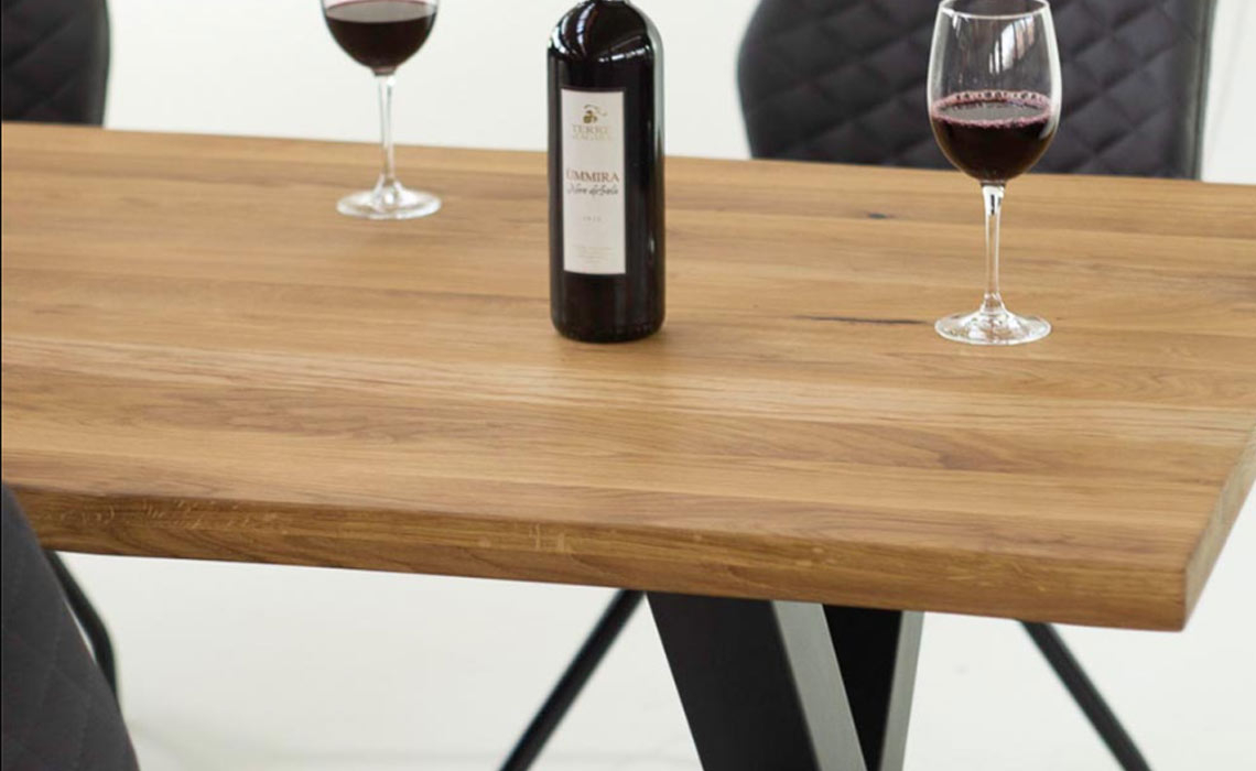 Matrix 160cm Dining Table With Metal Legs