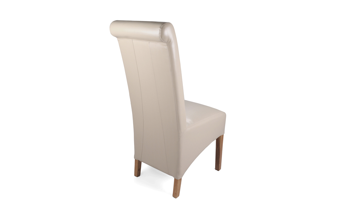 Classic Cream Rollback Leather Dining Chair