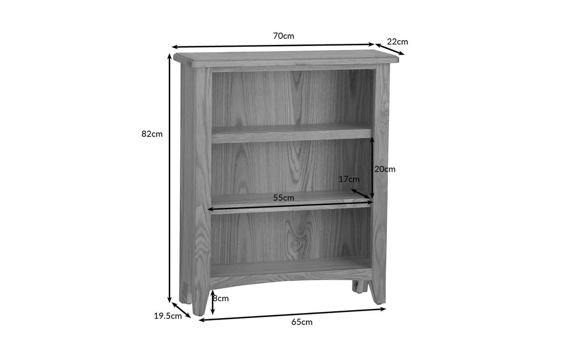 Columbus Oak Small Wide Bookcase 