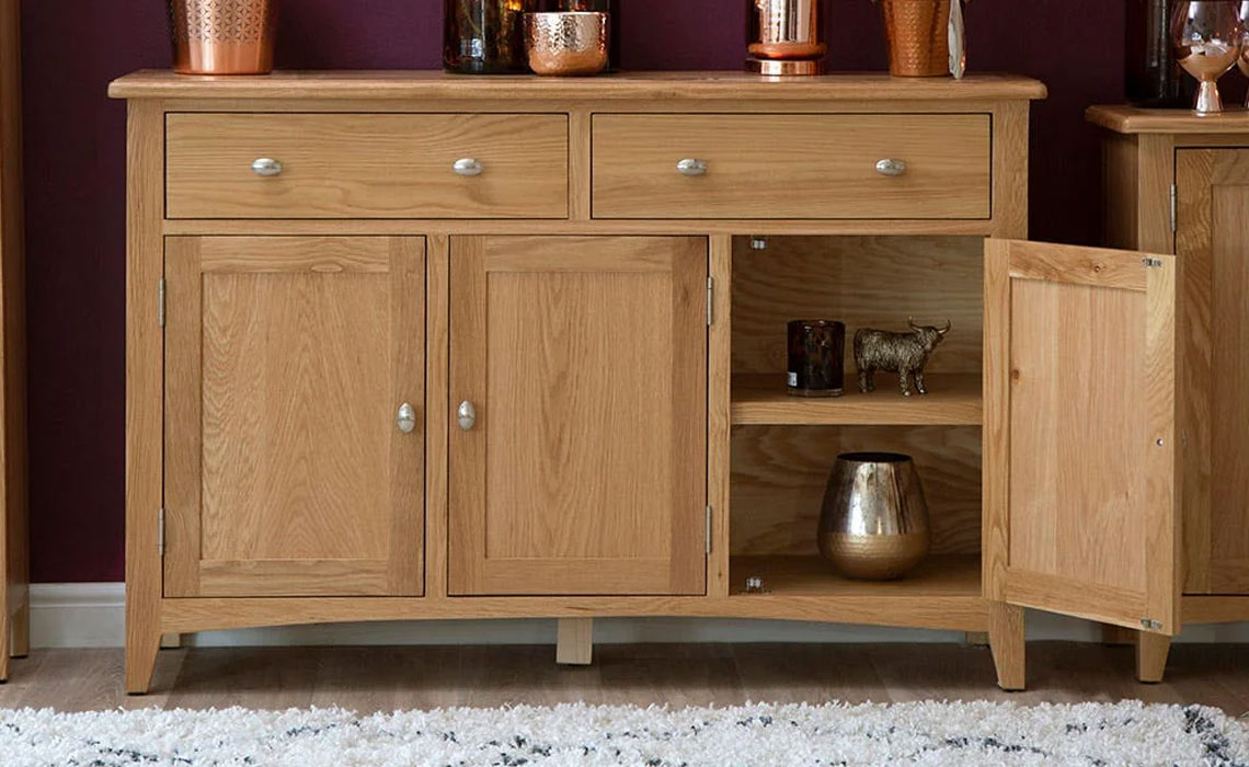 Columbus Oak 3 Door Sideboard