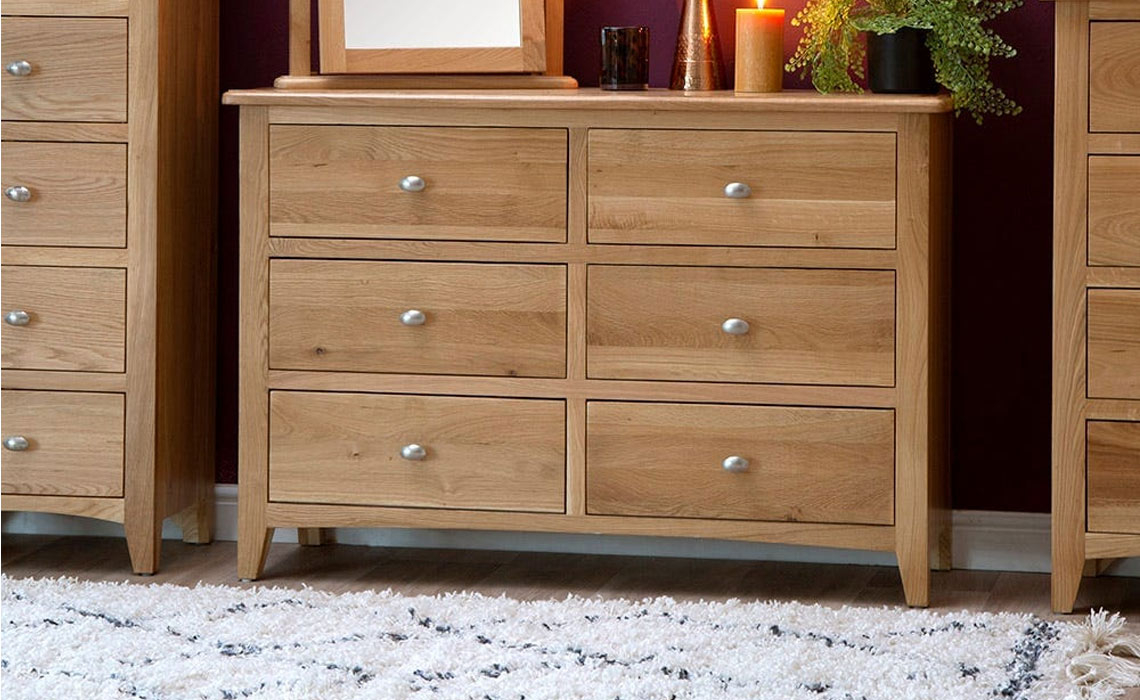 Columbus Oak 6 Drawer Chest 