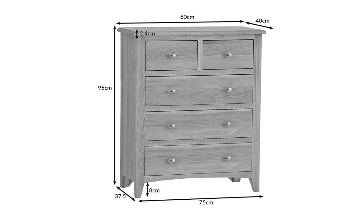 Columbus Oak 2 Over 3 Chest