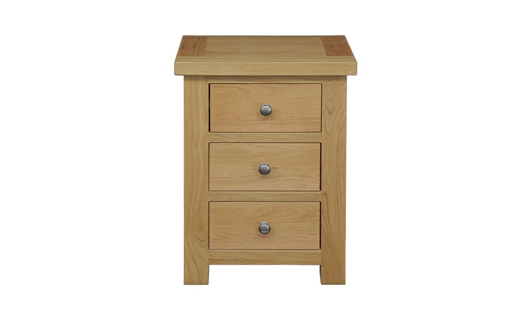 Suffolk Solid Oak 3 Drawer Large Bedside