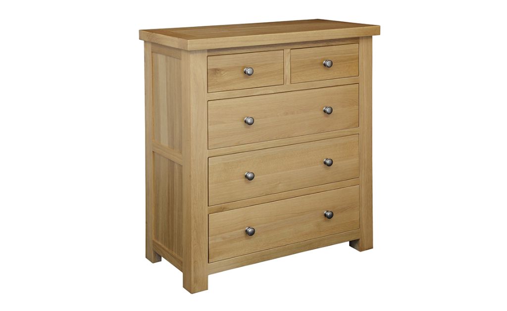 Suffolk Solid Oak 2 Over 3 Jumbo Chest Of Drawers