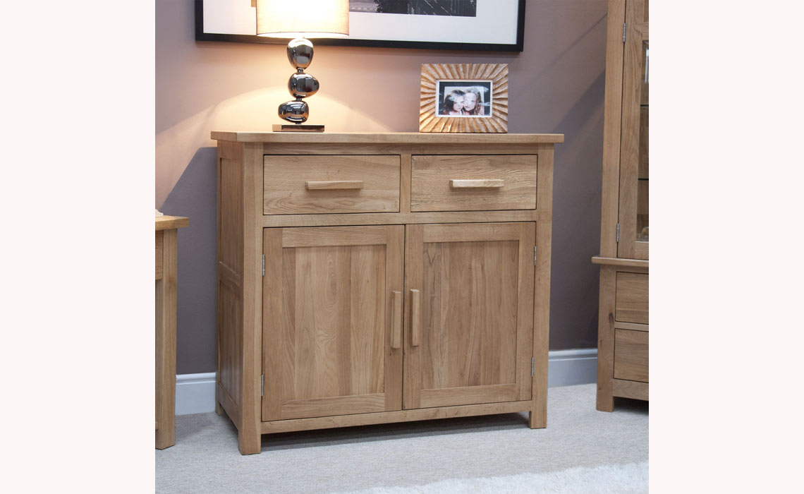 Toulouse Solid Oak Small 2 Door 2 Drawer Sideboard