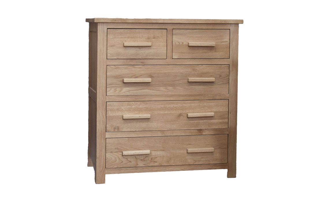 Toulouse Solid Oak 2 over 3 Chest