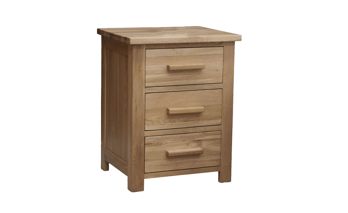 Toulouse Solid Oak 3 Drawer Bedside