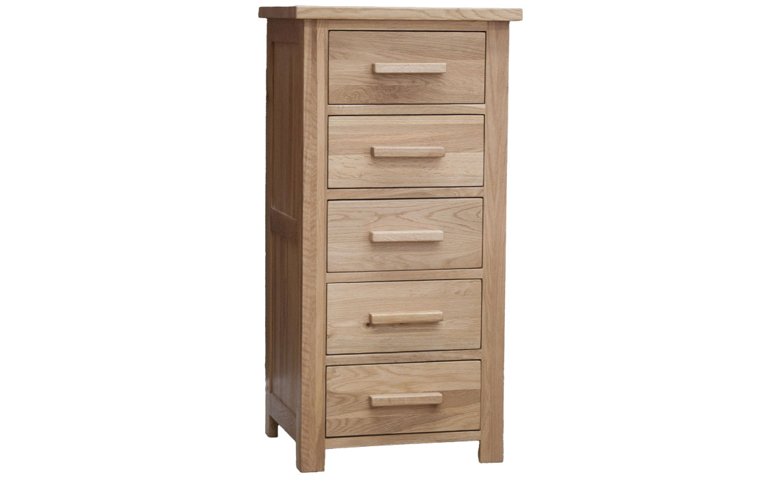 Toulouse Solid Oak 5 Drawer Wellington Chest