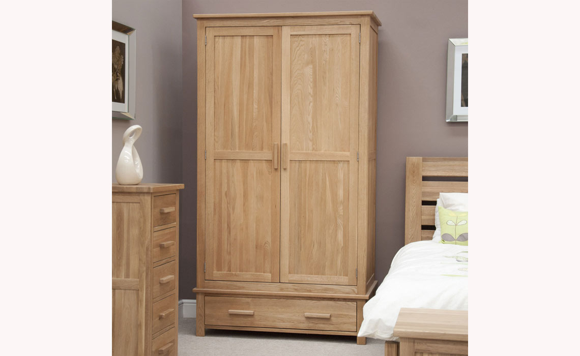 Toulouse Solid Oak Gents Wardrobe 