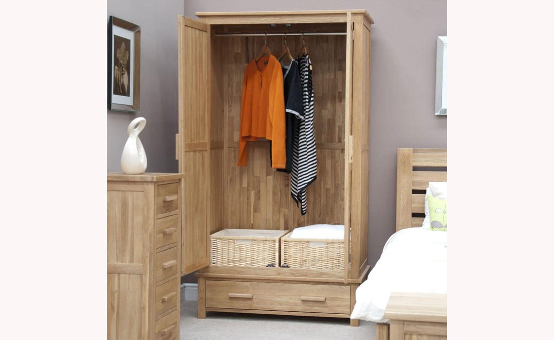 Toulouse Solid Oak Gents Wardrobe 