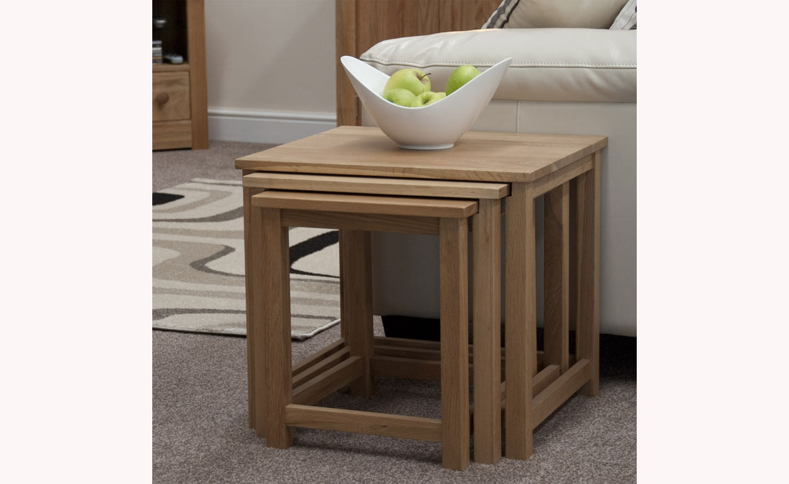 Toulouse Solid Oak Nest of Tables