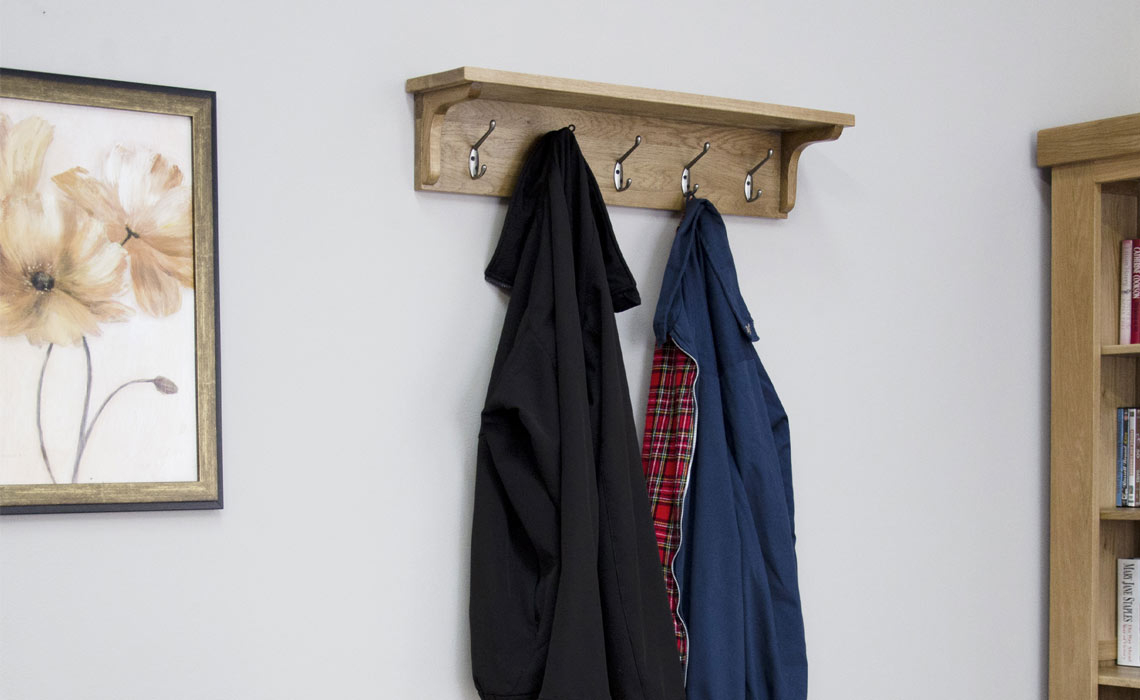 Toulouse Solid Oak Coat Rack