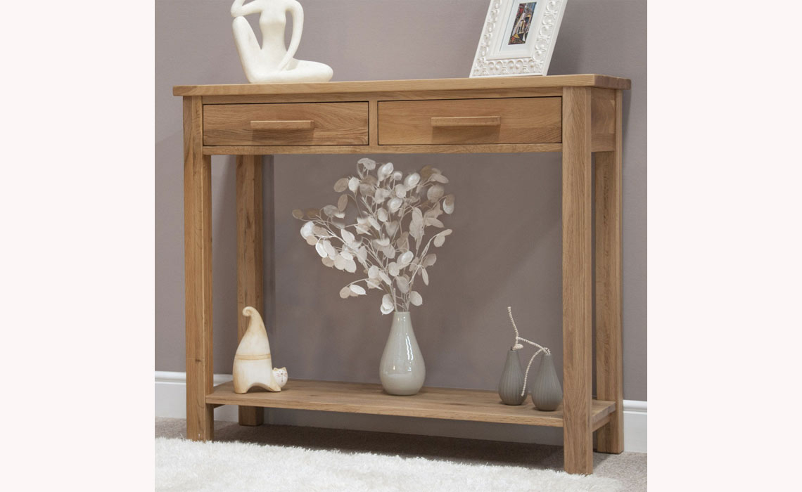 Toulouse Solid  Oak 2 Drawer Console Table