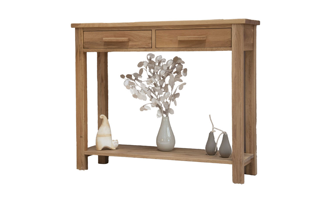 Toulouse Solid  Oak 2 Drawer Console Table