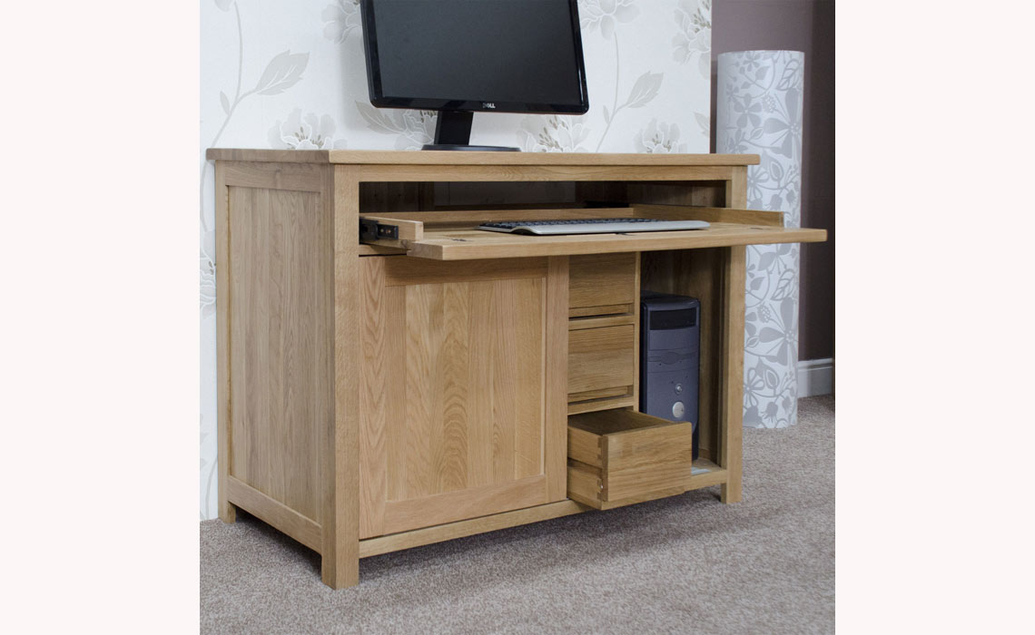 Toulouse Solid Oak Hideaway Computer Desk